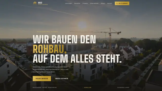 MSD Bauunternehmen – Website