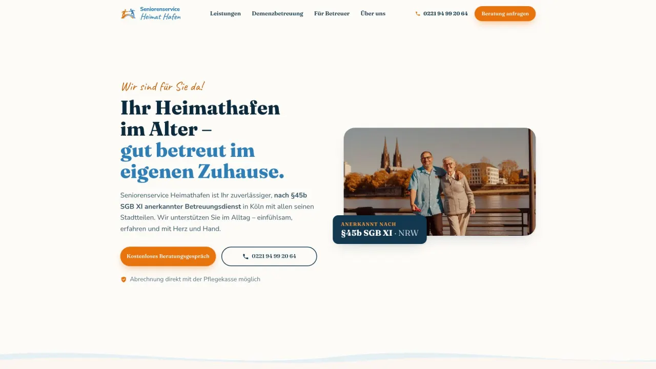 Seniorenservice Heimathafen – Website